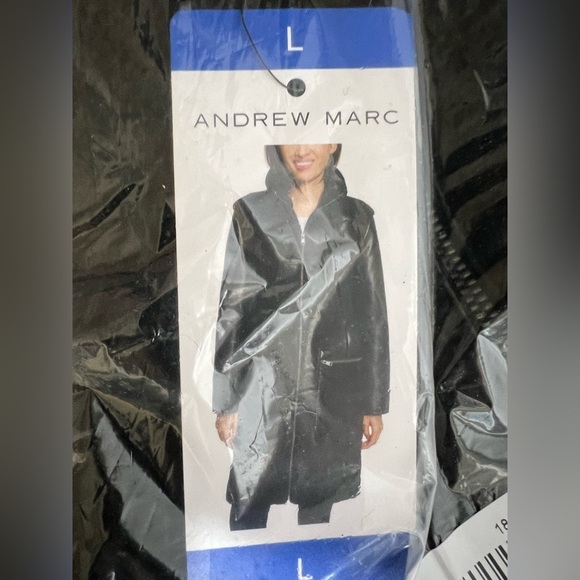 NWT Andrew Marc Women's Tunis Faux Sherpa and Faux Leather black Coat L XXL - Picture 4 of 5